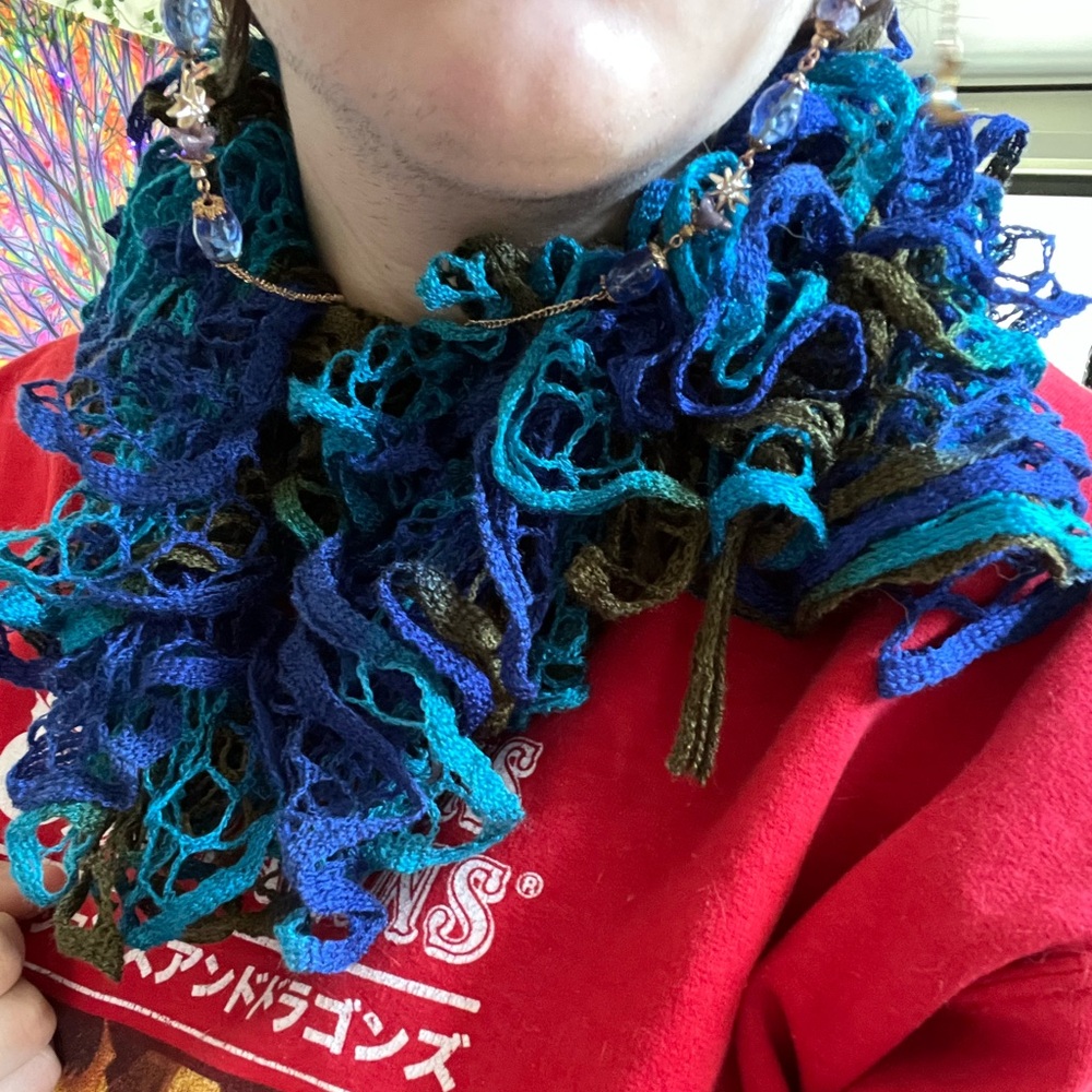 Handmade wrap ruffle scarf